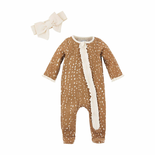 Fawn Waffle Sleeper w HB 3-6m