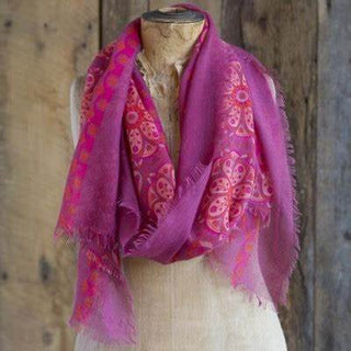 Scarf Gypsy Frayed Pink/Purple