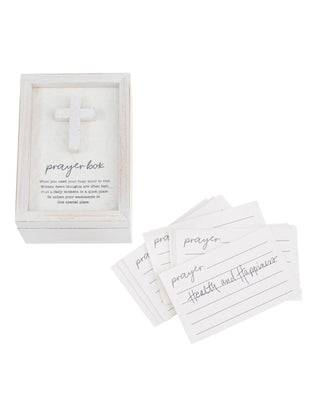 Prayer box with cards on a white background