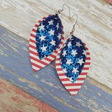 Patriotic Layered Leaf Dangle Earrings