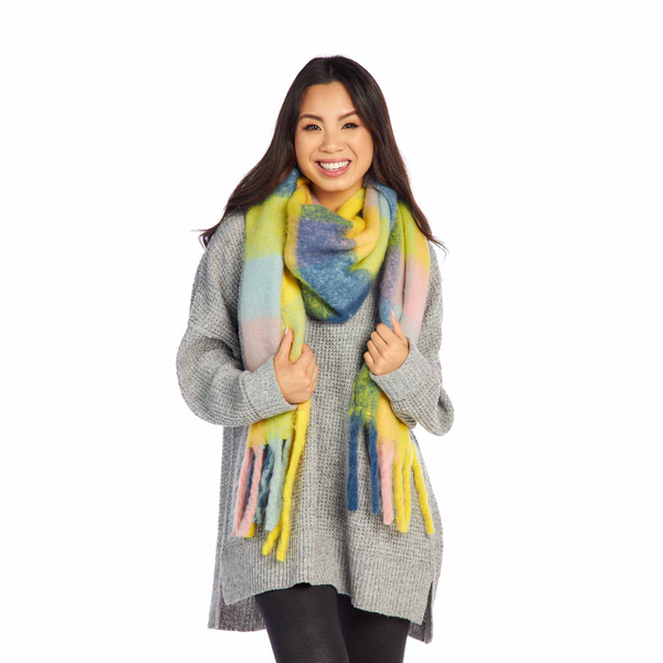 Yellow Check Scarf