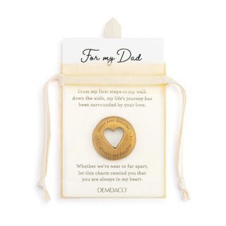 Daughter to father token – heartfelt metal keepsake with engraved message from daughter to dad