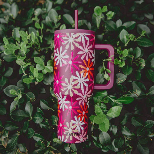 Maroon Floral Tumbler