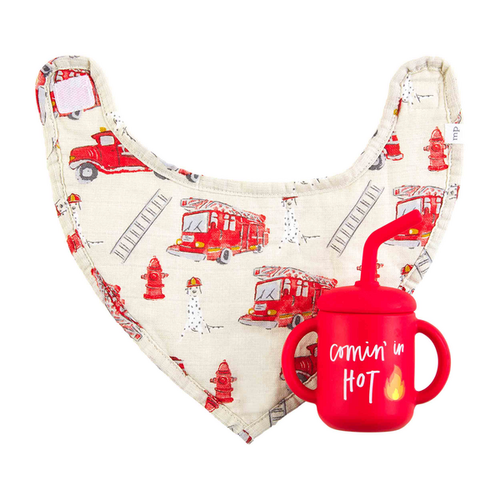 Firetruck Bib & Cup Set