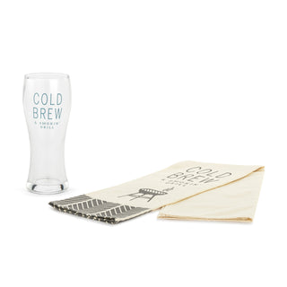 Cold Brew Pilsner Glass & Towel Set