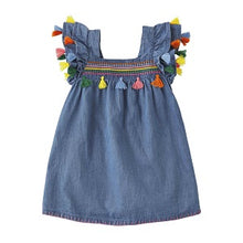 Load image into Gallery viewer, Tassel Chambray Dress 5T