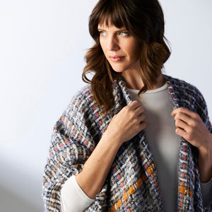 Woven Textured Kimono  - Gray