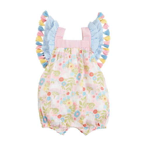 Bunny Print Tassel Romper 0-3m