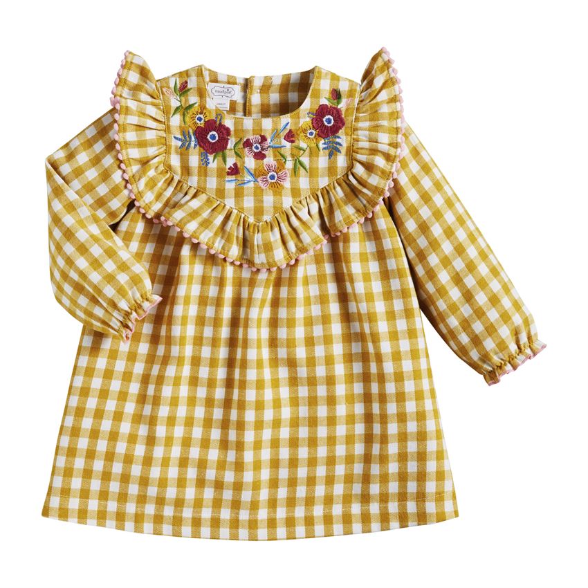 Gingham Embroidered Dress 3T