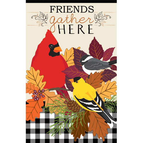 Fall Songbirds Gather House Flag