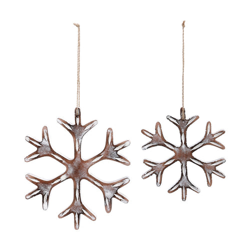 Carved Snowflake Orn Lg