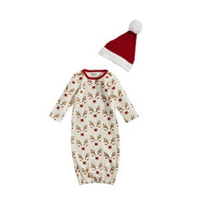 Load image into Gallery viewer, Reindeer Gown and Hat 0-3m