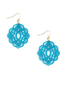 Earrings Baroque Neon Blue