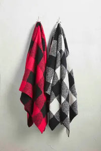 Red Chenille Check Blanket