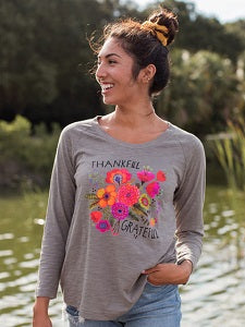 Thankful Grateful Boho LS Tee S