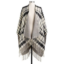 Load image into Gallery viewer, Reversible Plaid Wrap Gry Char