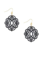 Load image into Gallery viewer, Earring Baroque Black Glitter