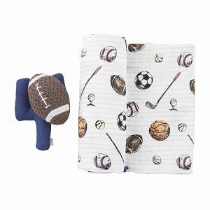 Football Swaddle and Rattle