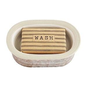 Tin and Stone Soap Dish Set