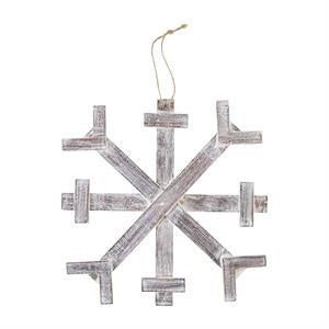 Wood Plank Snowflake Med