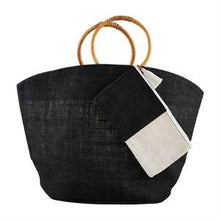 Load image into Gallery viewer, Neutral Jute Tote and Case BK