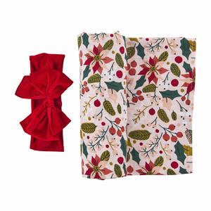 Xmas Floral HB Swaddle Set