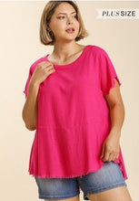 Load image into Gallery viewer, Hot Pink Linen Top XL