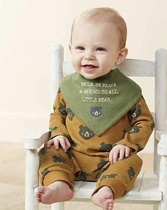 Waffle Bear 1pc w bib 6-9m