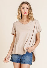 Load image into Gallery viewer, Gathered VNeck Taupe S