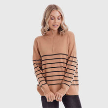 Load image into Gallery viewer, Carlisle Stripe Pullover Tan M