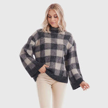 Load image into Gallery viewer, JENSON PLAID SWEATER BKS