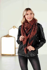 Animal Print Scarf Rust