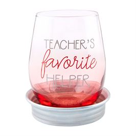 Fave Teacher Wine Coaster Set
