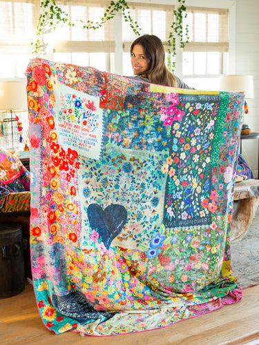 XL Heart Patchwork Cozy Blanket