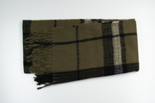 Load image into Gallery viewer, Scarf Wrap Olive Window Pane
