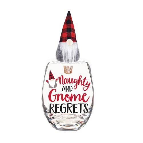 Gnome Wine Glass & Stopper Set