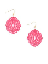 Load image into Gallery viewer, Earrings Baroque Neon Pink