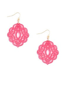 Earrings Baroque Neon Pink