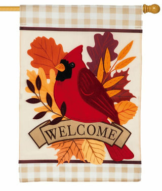 Autumn Cardinal House Flag