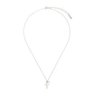 Dainty cross hot sale necklace silver