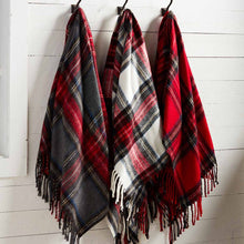Load image into Gallery viewer, Red Tartan Fringe Throw