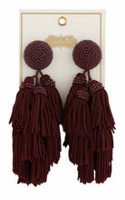 Load image into Gallery viewer, Tiered Tassel Earring Burg