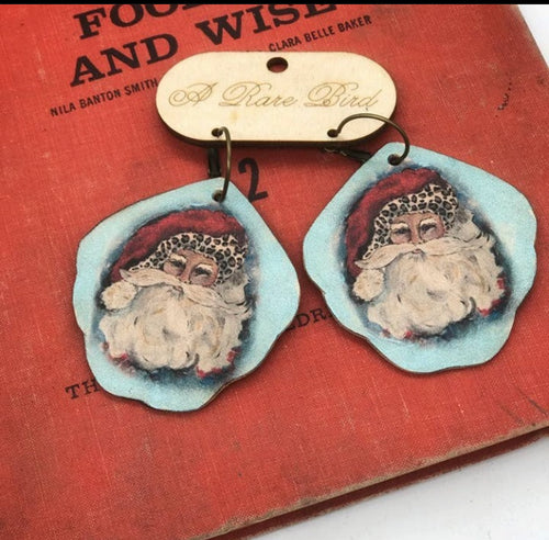 Earrings Leather Santa