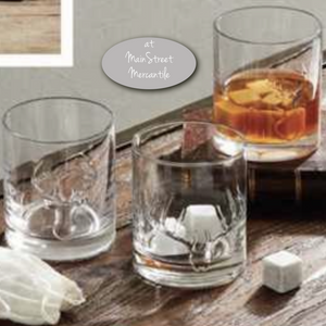Front Deer Whiskey Glass with Stones