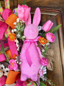 Wreath Easter Flocked Bunny