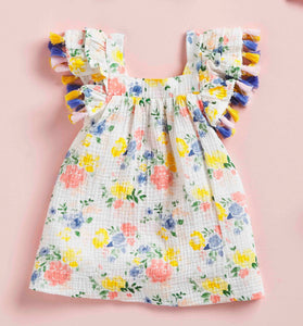 Floral Tassel Dress 6-9 M