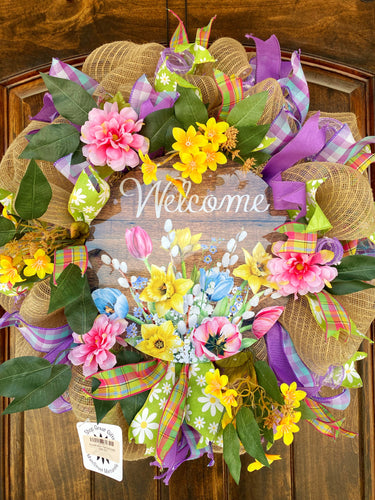 Wreath Mesh Spring Florals