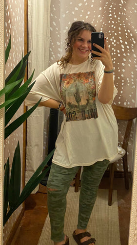 Distressed Camo Jeans S