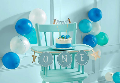 Blue Cake Topper & Banner